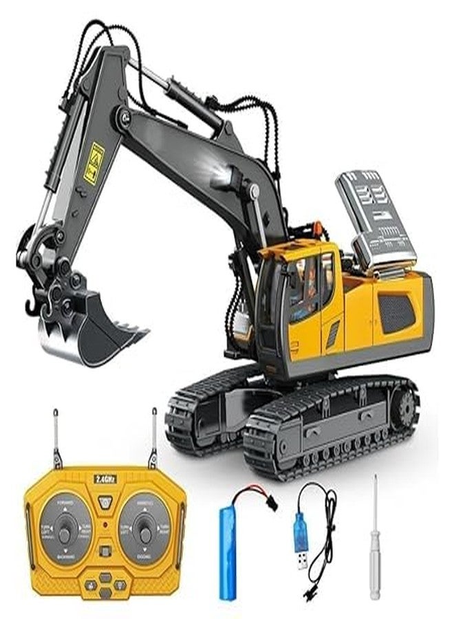 Daji لعبة حفارة JCB تعمل بالتحكم عن بعد من DajiNew للأولاد من عمر 6 إلى 12 سنة، أفضل هدية عيد ميلاد للأطفال من عمر 7 إلى 11 سنة، ألعاب بناء تعمل بالتحكم عن بعد مع مجرفة معدنية، أضواء، أصوات بتردد 2.4 جيجاهرتز، متعددة الألوان - Image 1